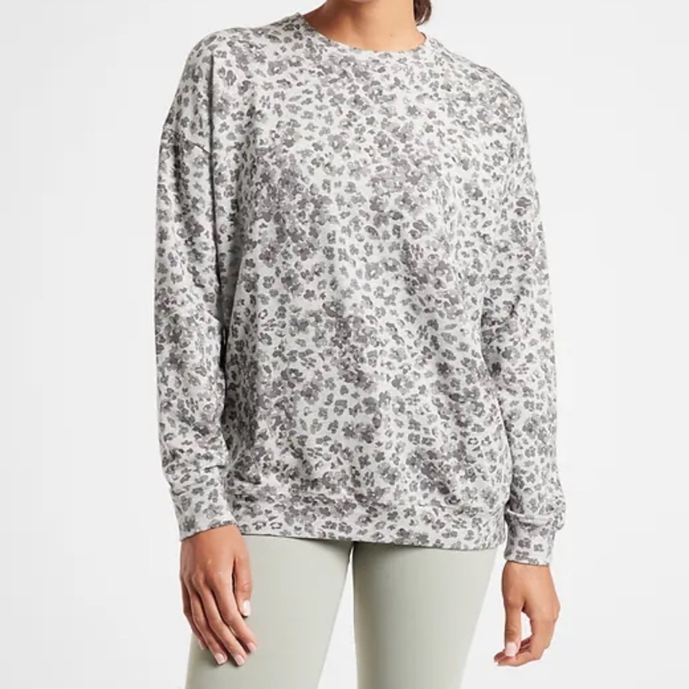 Athleta Studio to Street Athletic Gray Soft Tencel Crewneck Casual Sweater XL